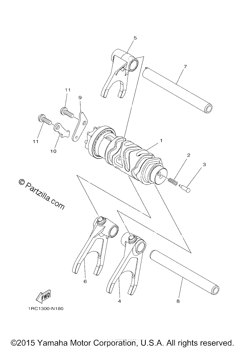 Diagrama de SHIFT CAM FORK