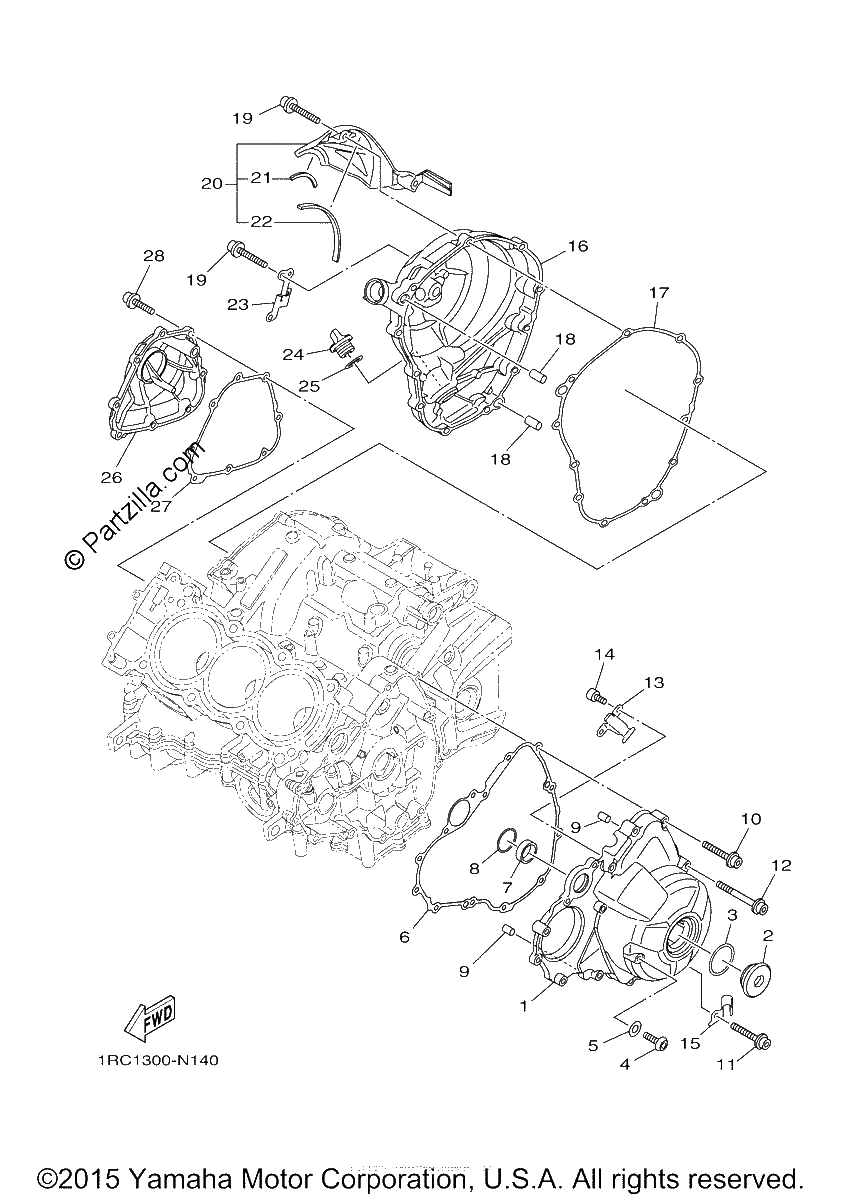 Diagrama de CRANKCASE COVER 1