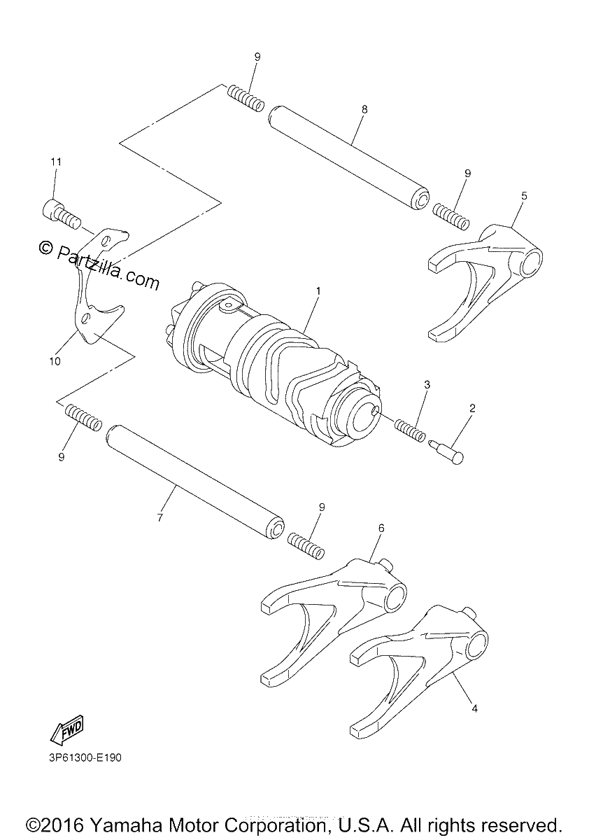 Diagrama de SHIFT CAM FORK