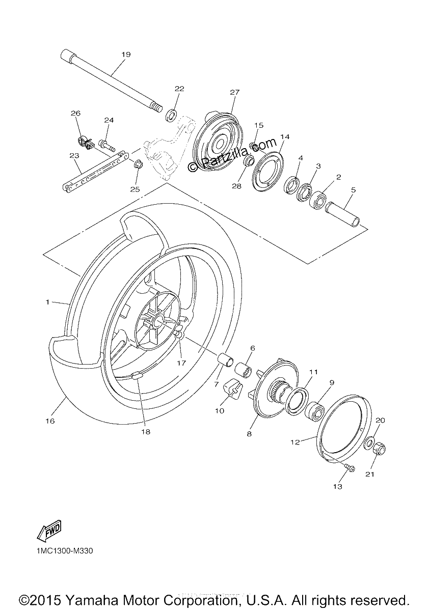Diagrama de REAR WHEEL