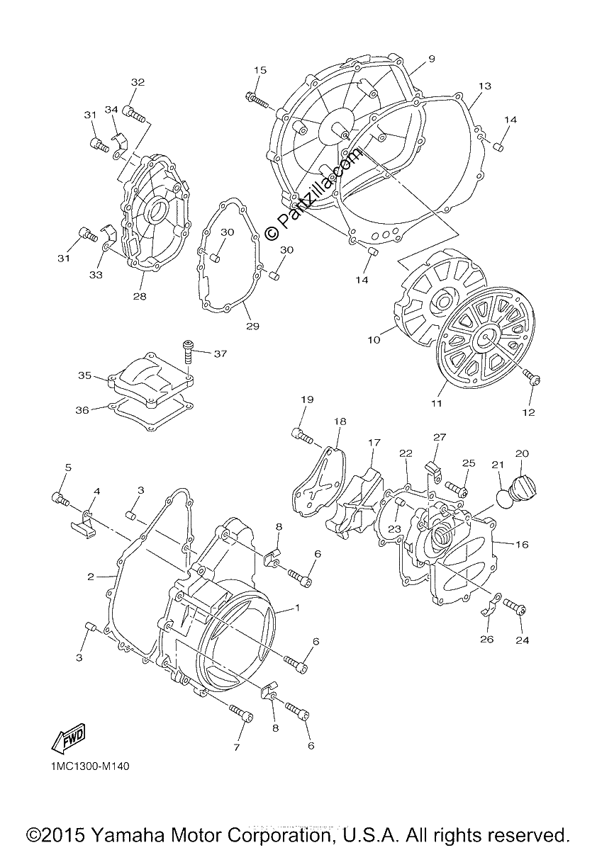 Diagrama de CRANKCASE COVER 1