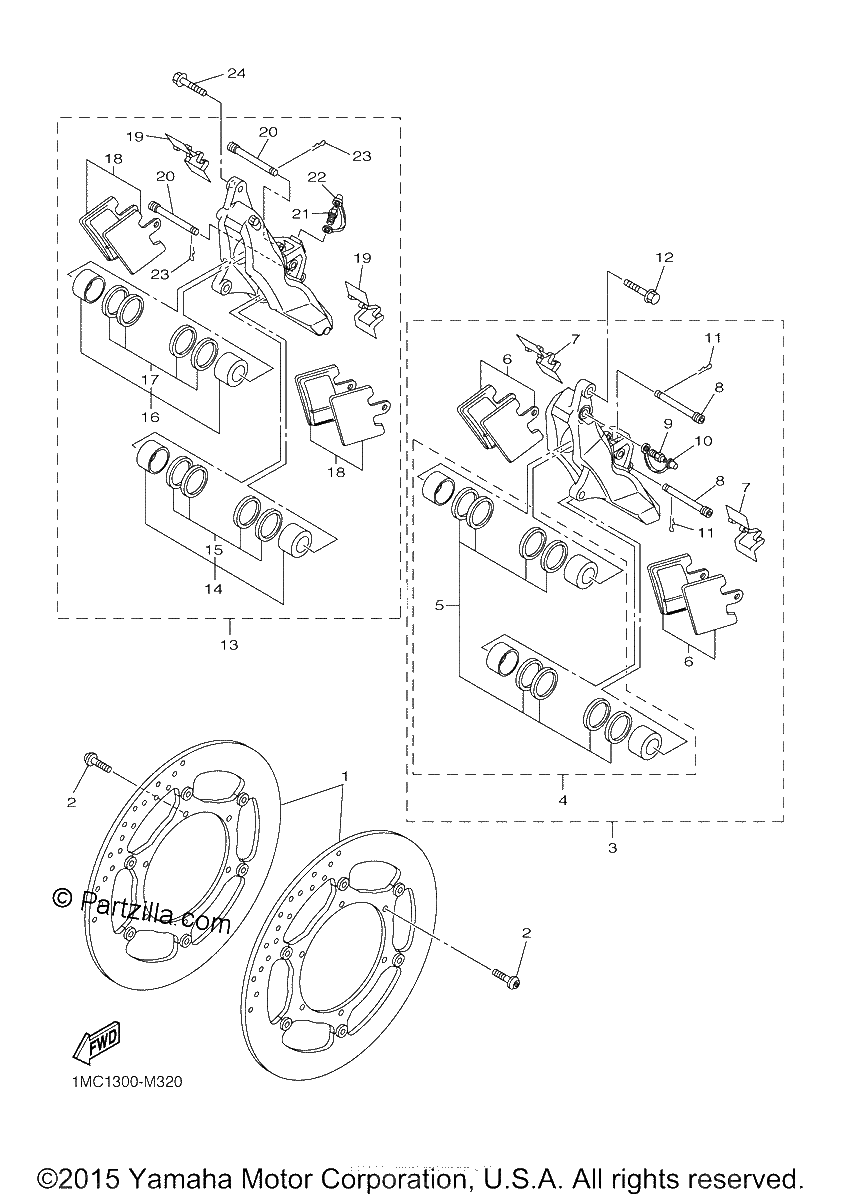 Diagrama de FRONT BRAKE CALIPER