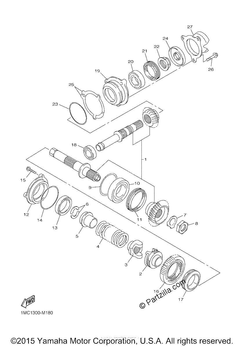 Diagrama de MIDDLE DRIVE GEAR