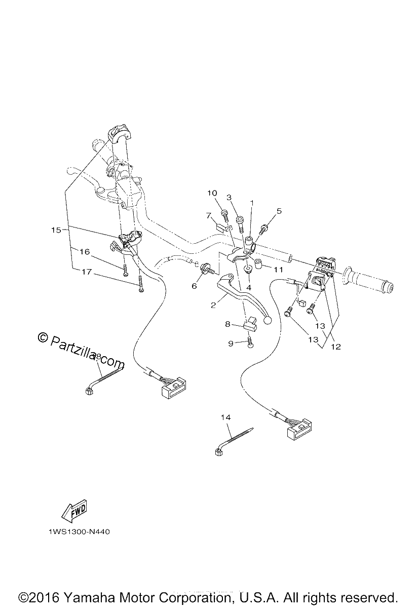 Diagrama de HANDLE SWITCH LEVER