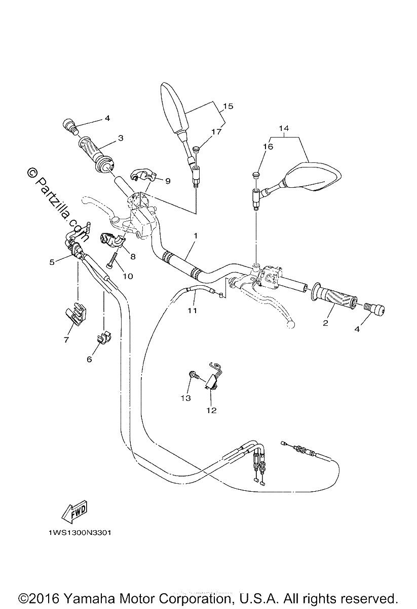 Diagrama de STEERING HANDLE CABLE
