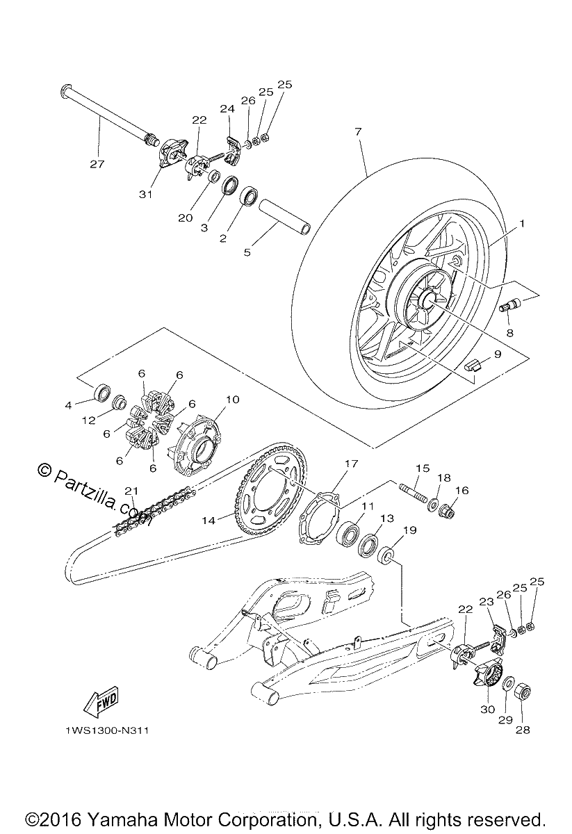 Diagrama de REAR WHEEL