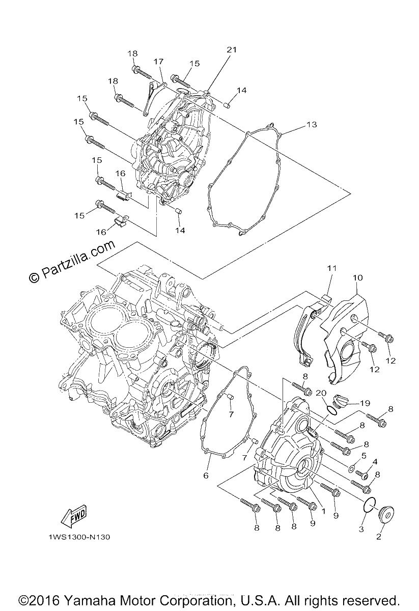Diagrama de CRANKCASE COVER 1