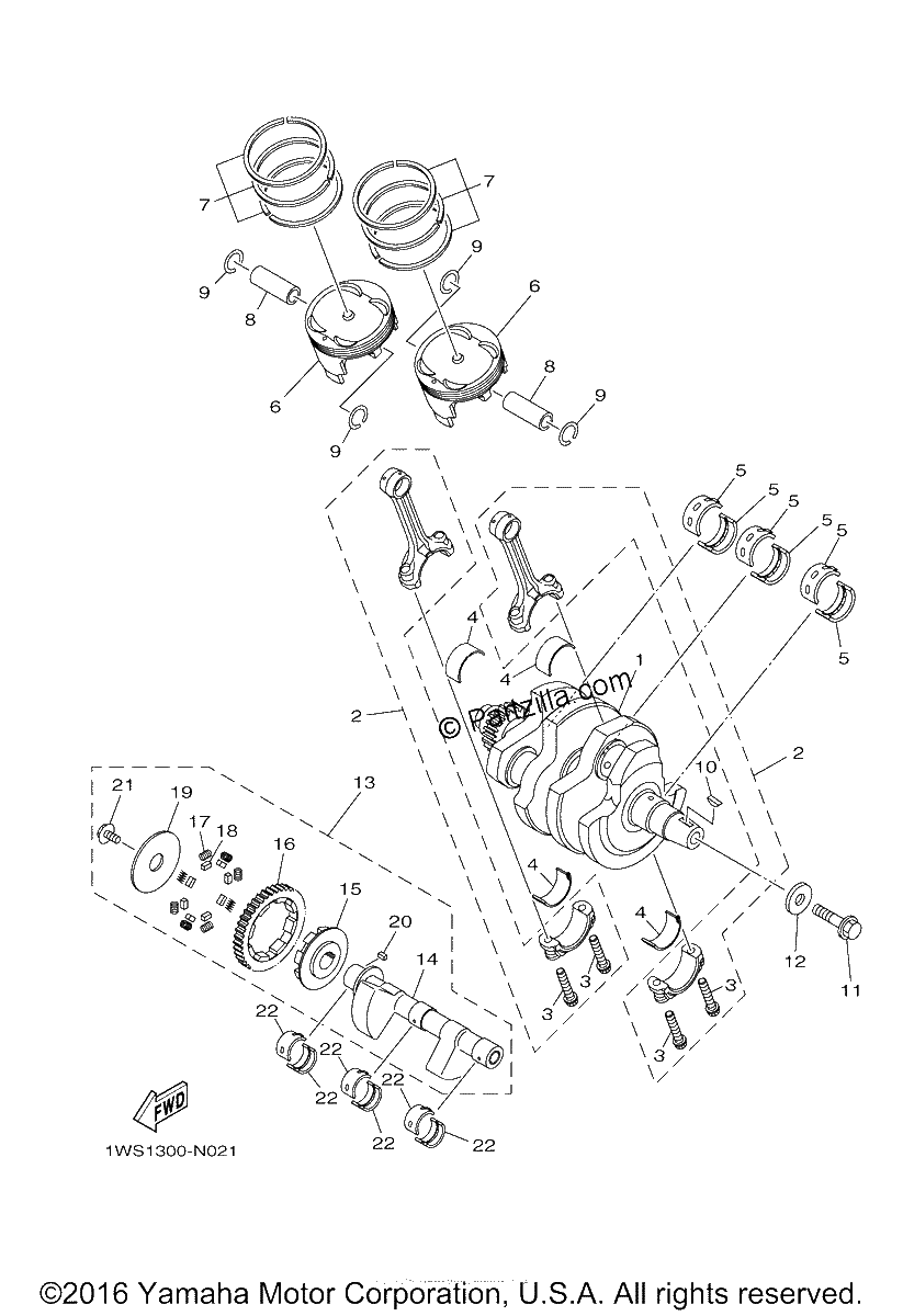 Diagrama de CRANKSHAFT PISTON