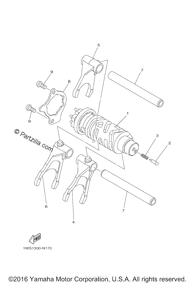 Diagrama de SHIFT CAM FORK