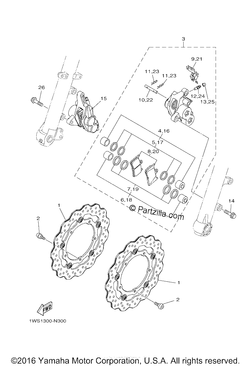 Diagrama de FRONT BRAKE CALIPER
