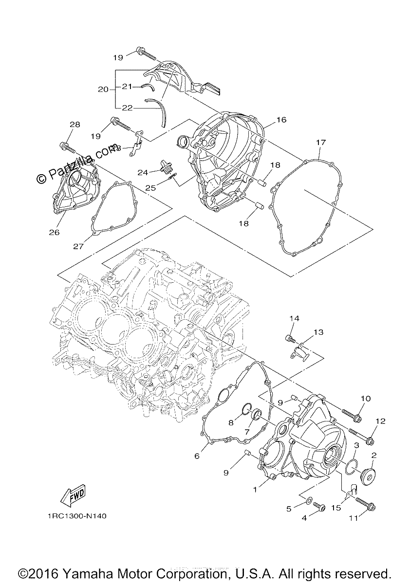 Diagrama de CRANKCASE COVER 1