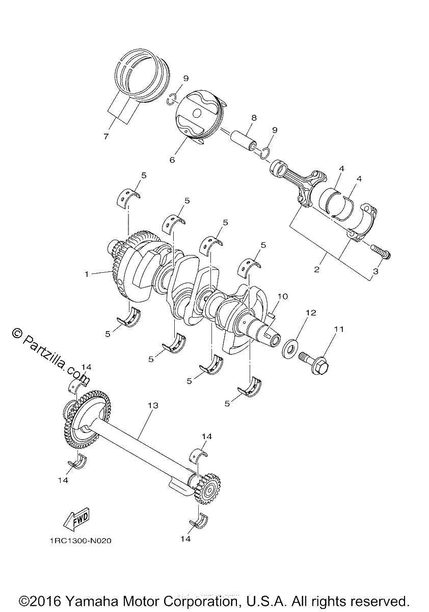 Diagrama de CRANKSHAFT PISTON