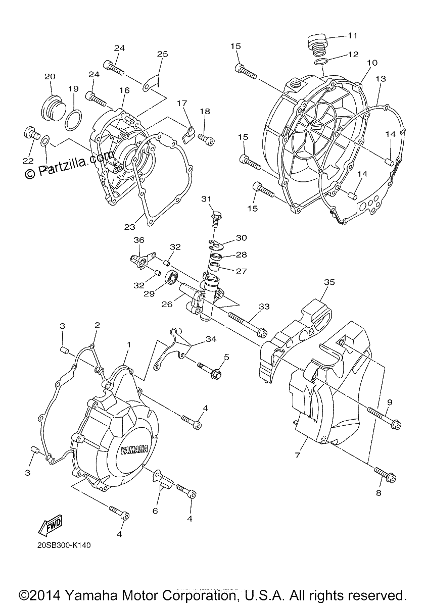Diagrama de CRANKCASE COVER 1