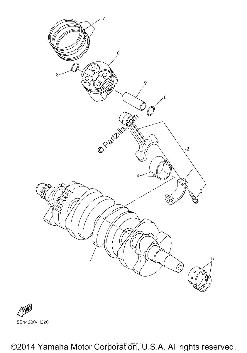 Diagrama de CRANKSHAFT PISTON