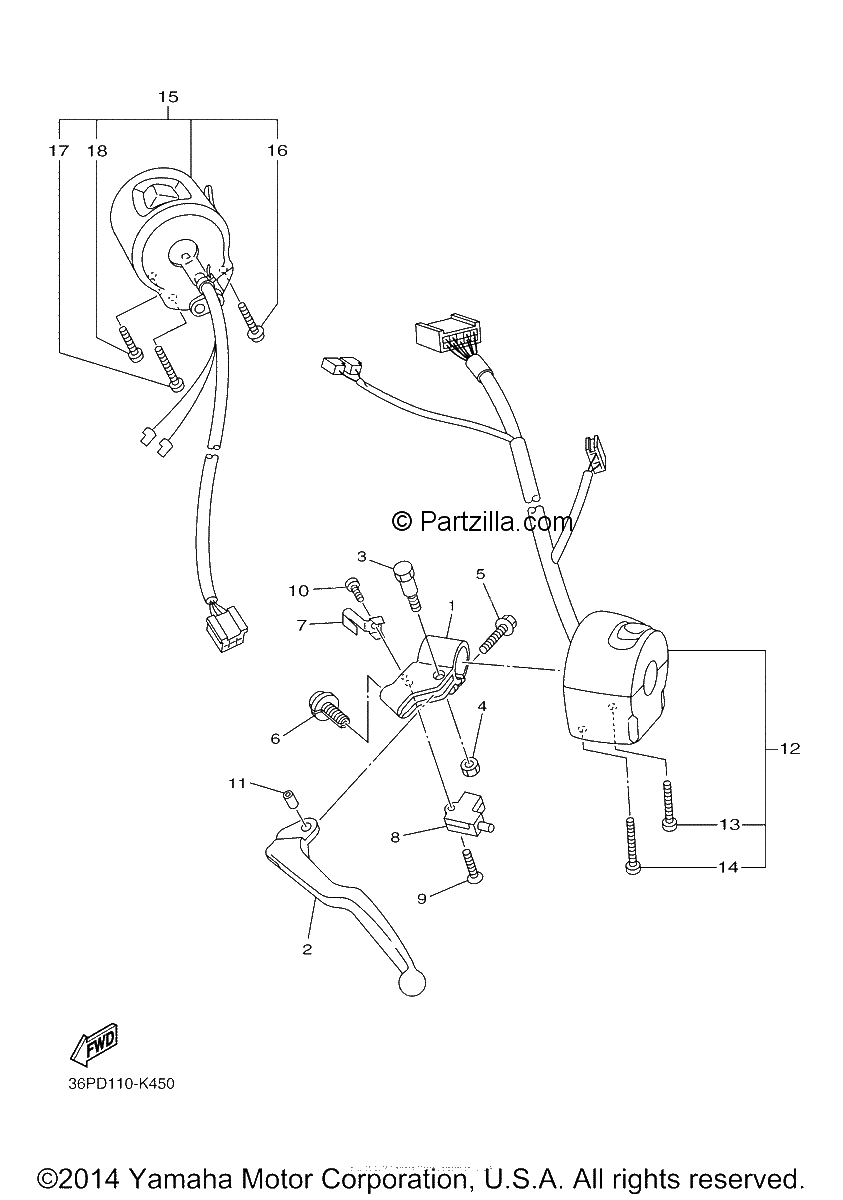 Diagrama de HANDLE SWITCH LEVER