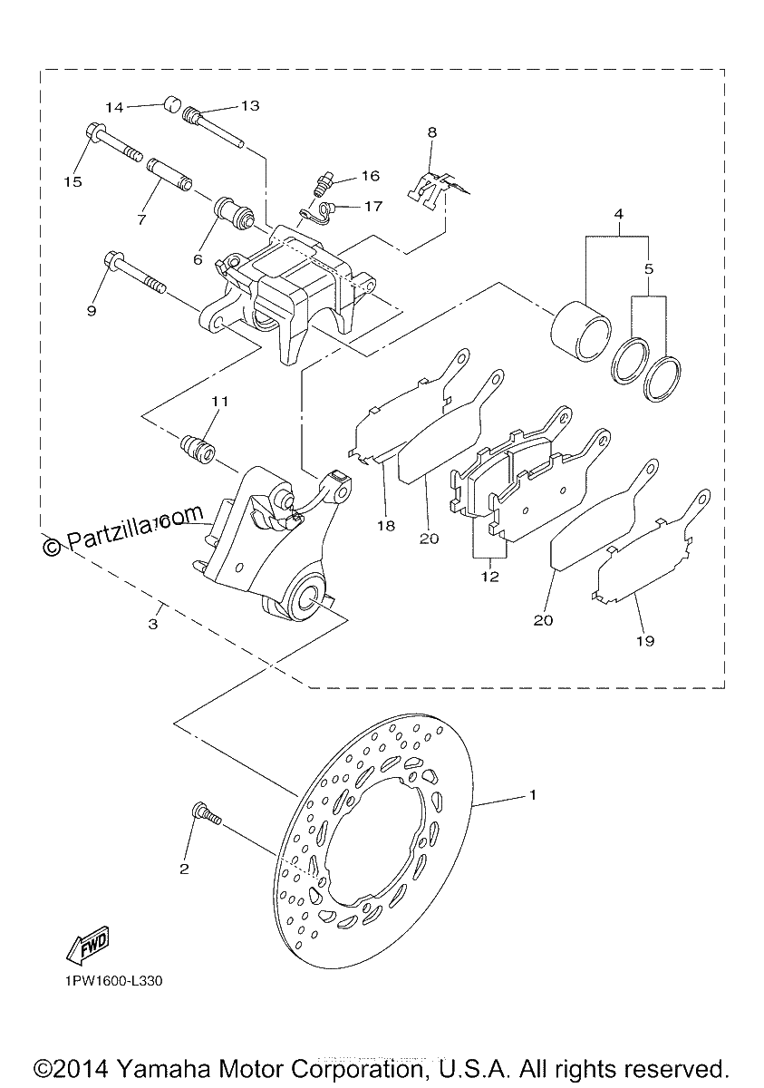 Diagrama de REAR BRAKE CALIPER
