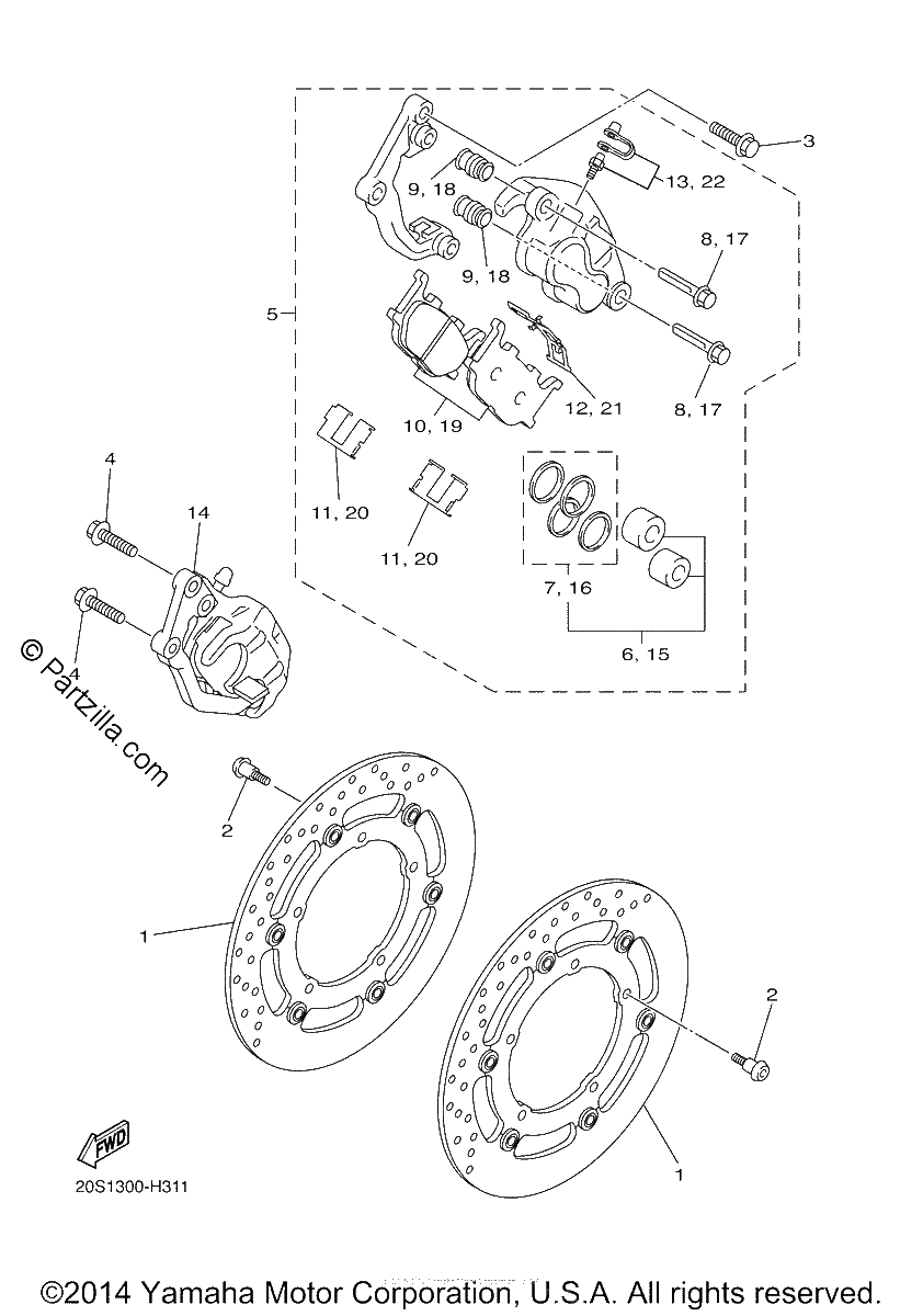 Diagrama de FRONT BRAKE CALIPER