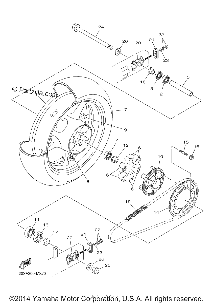 Diagrama de REAR WHEEL