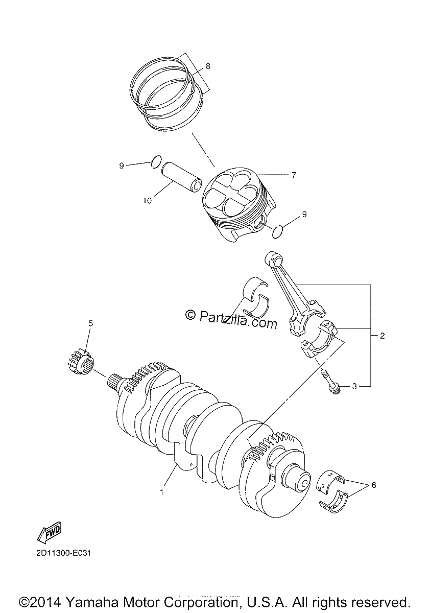 Diagrama de CRANKSHAFT PISTON