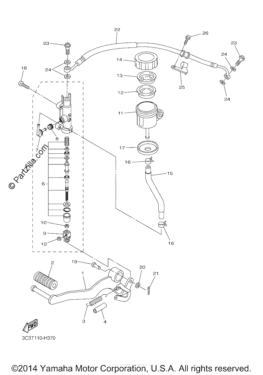 Diagrama de REAR MASTER CYLINDER