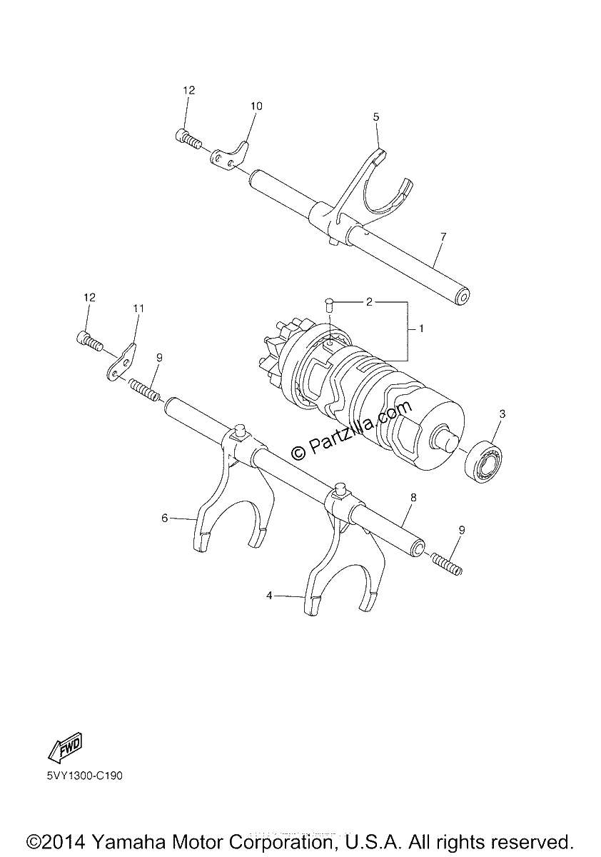 Diagrama de SHIFT CAM FORK