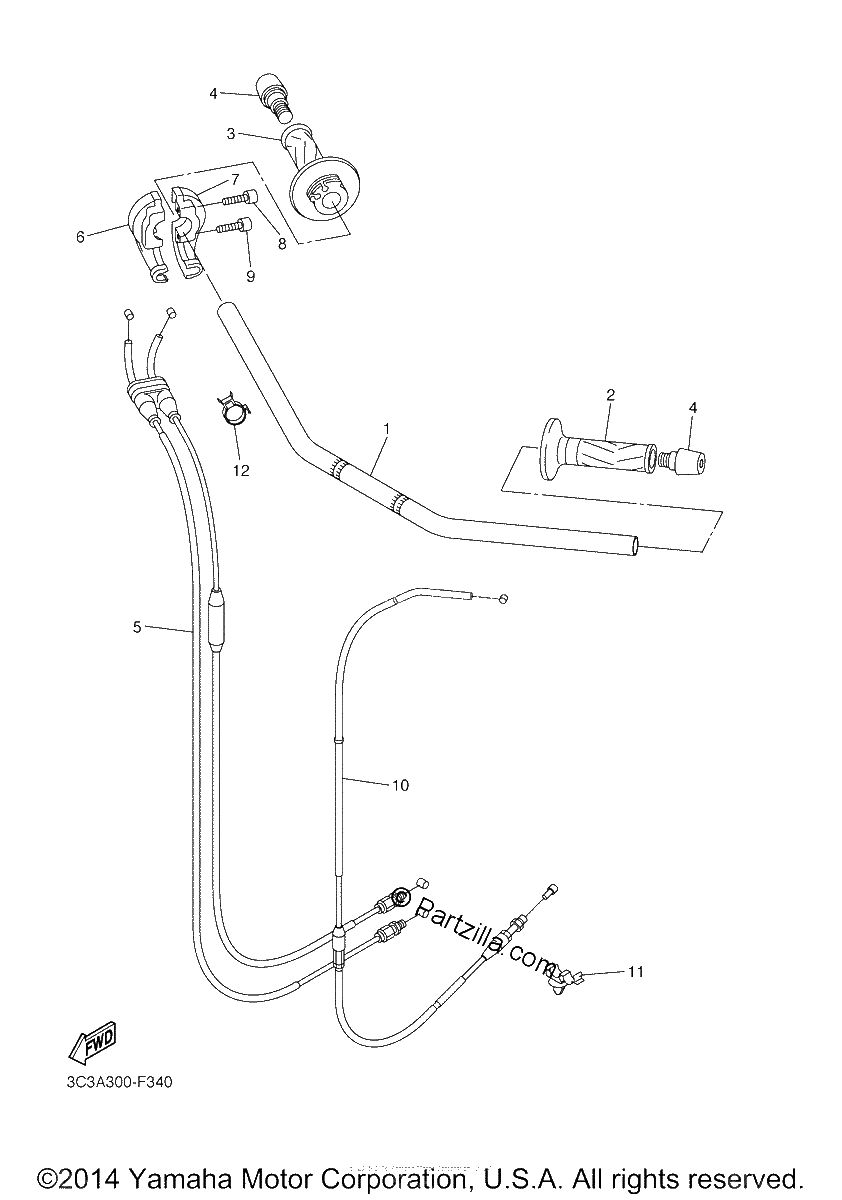 Diagrama de STEERING HANDLE CABLE