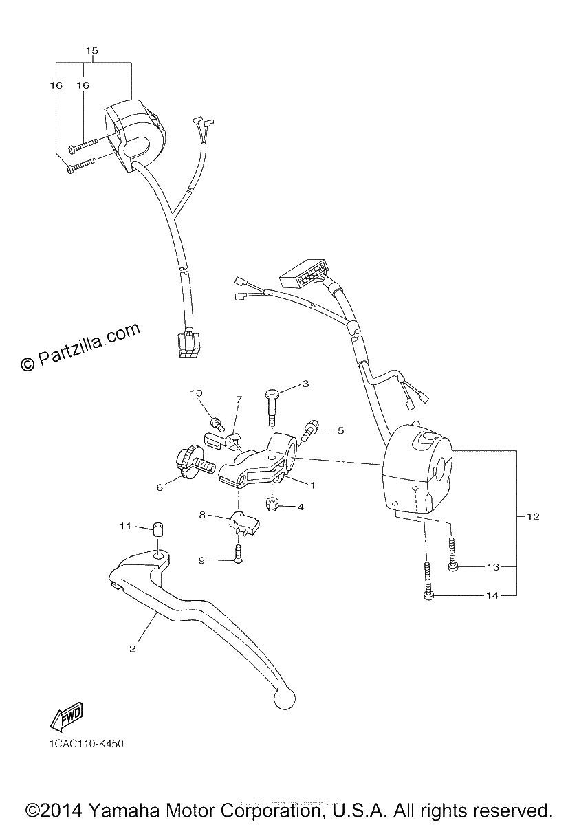 Diagrama de HANDLE SWITCH LEVER