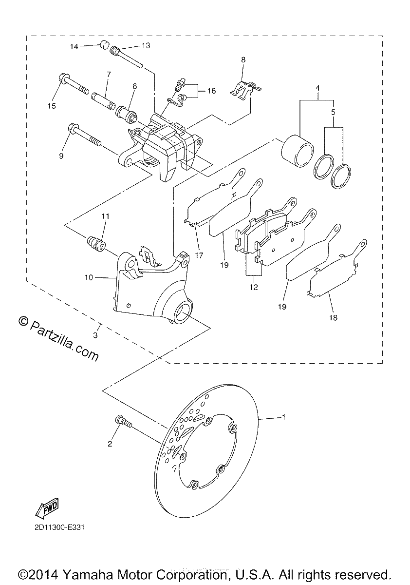 Diagrama de REAR BRAKE CALIPER