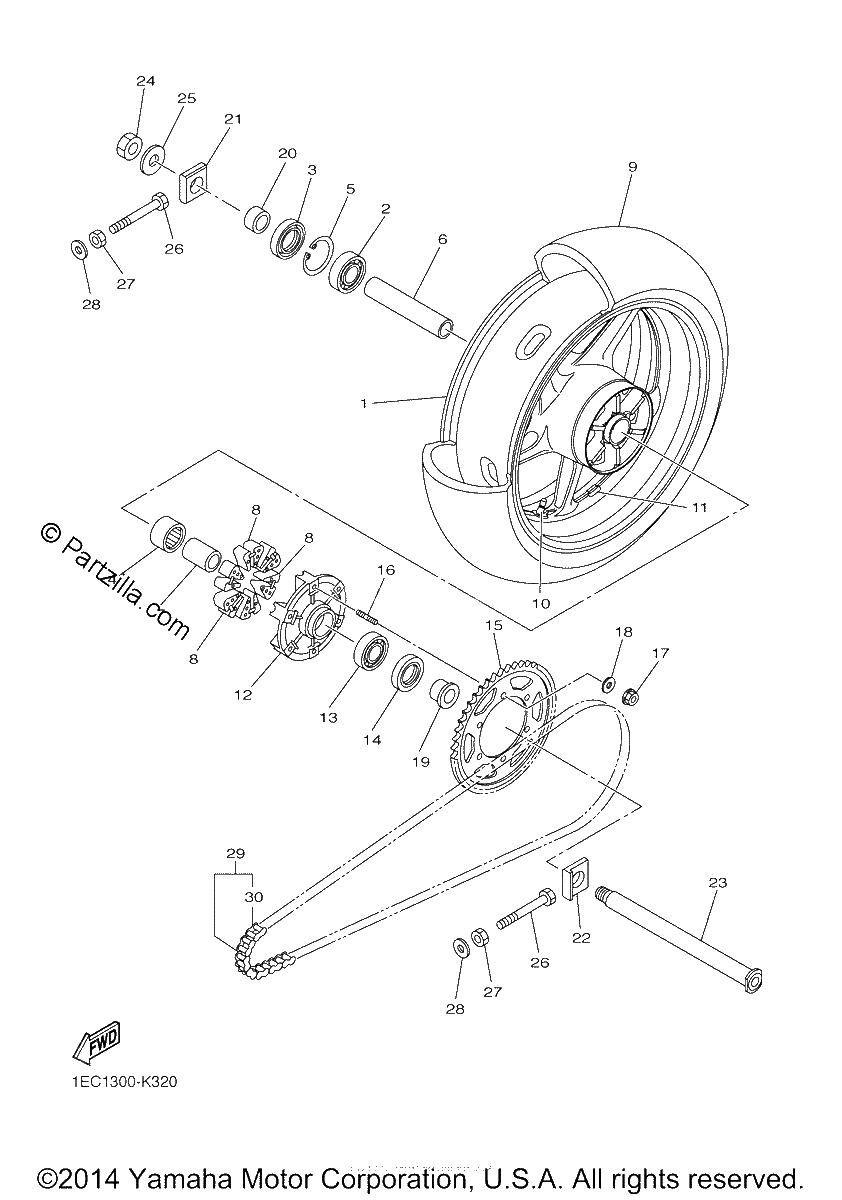 Diagrama de REAR WHEEL