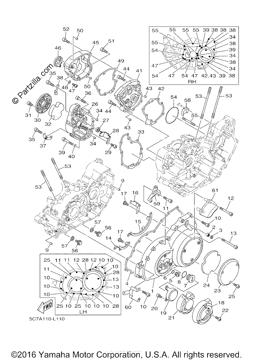 Diagrama de CRANKCASE COVER 1