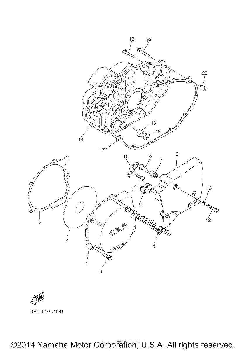 Diagrama de CRANKCASE COVER 1