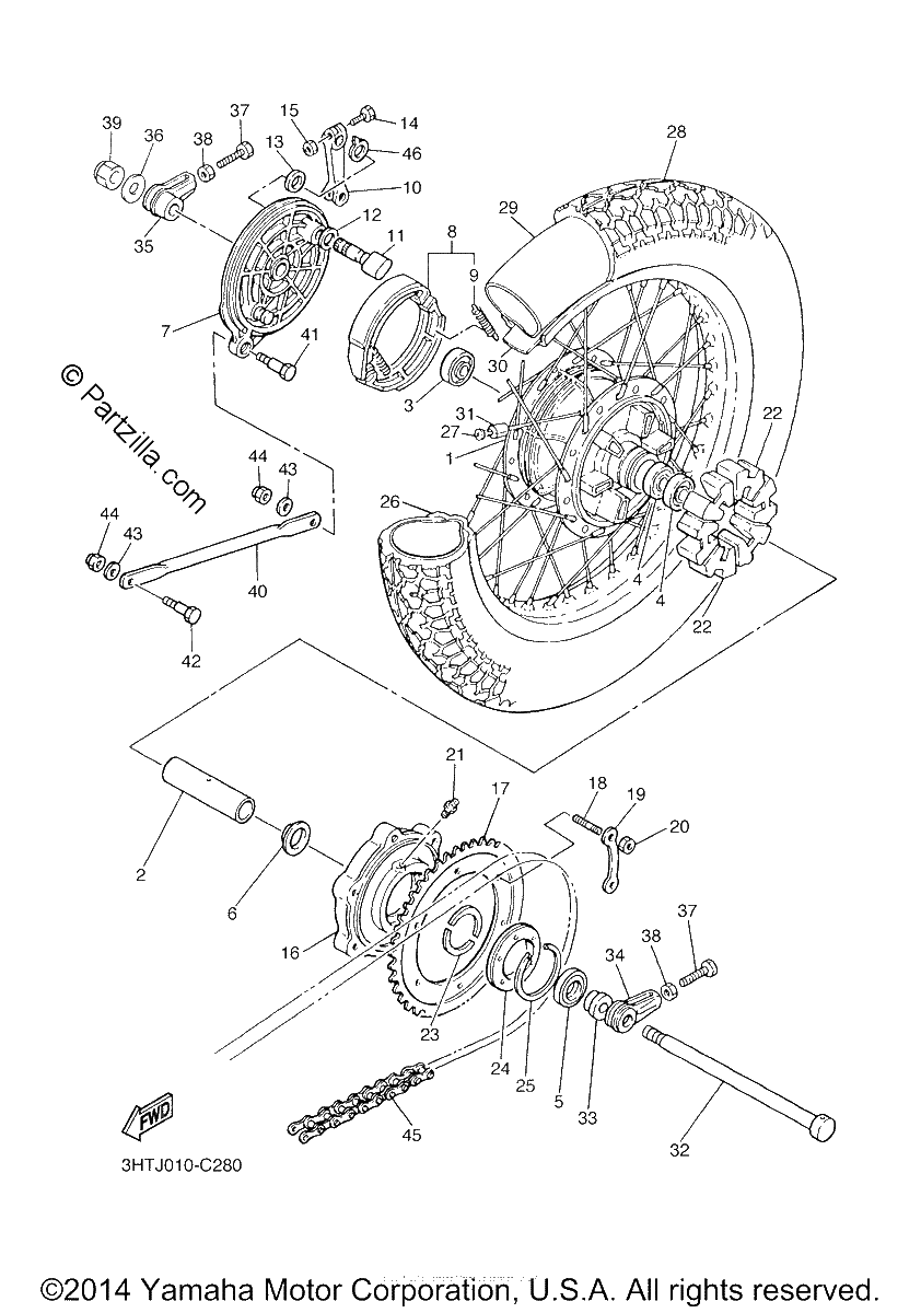 Diagrama de REAR WHEEL