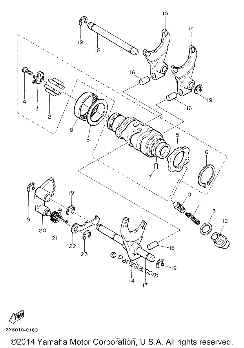 Diagrama de SHIFT CAM FORK