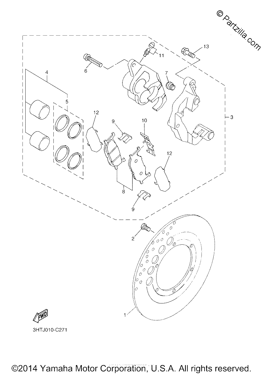 Diagrama de FRONT BRAKE CALIPER