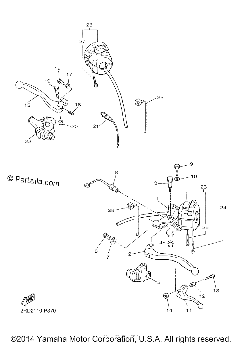 Diagrama de HANDLE SWITCH LEVER