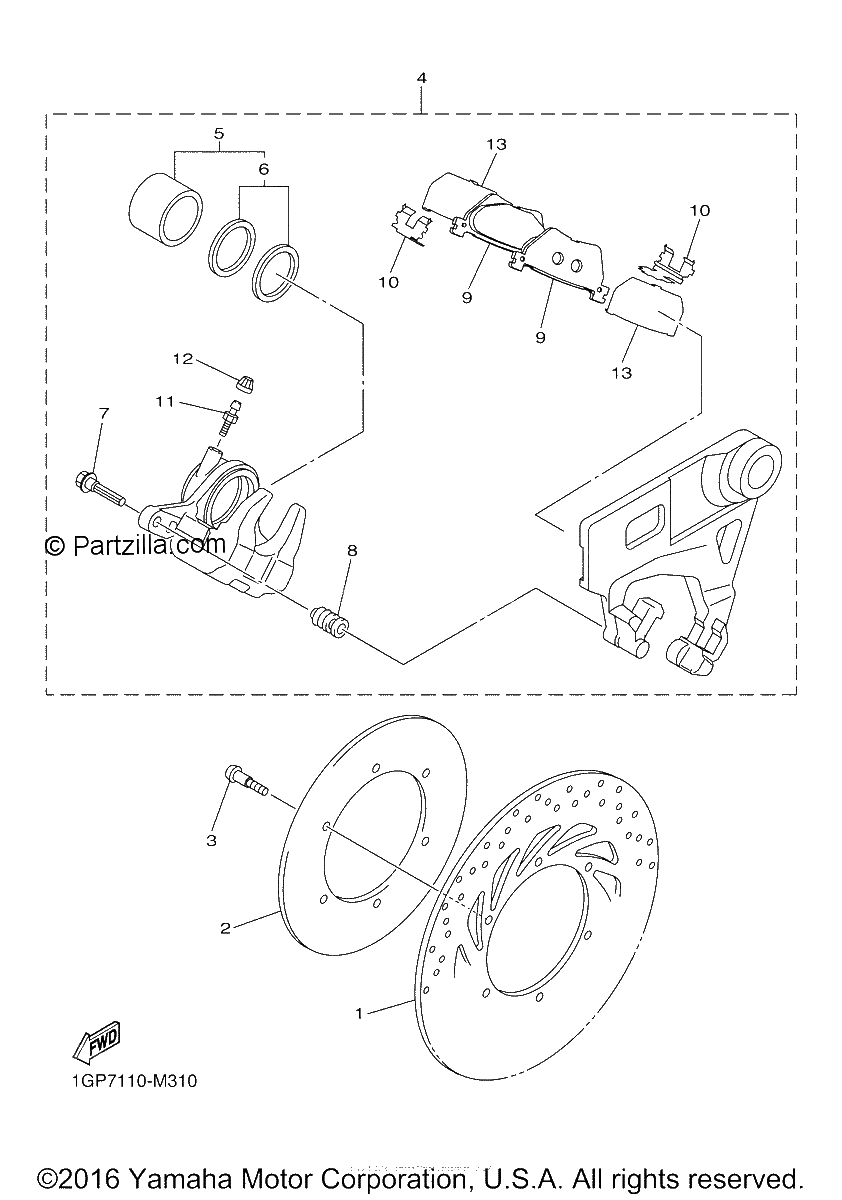 Diagrama de REAR BRAKE CALIPER