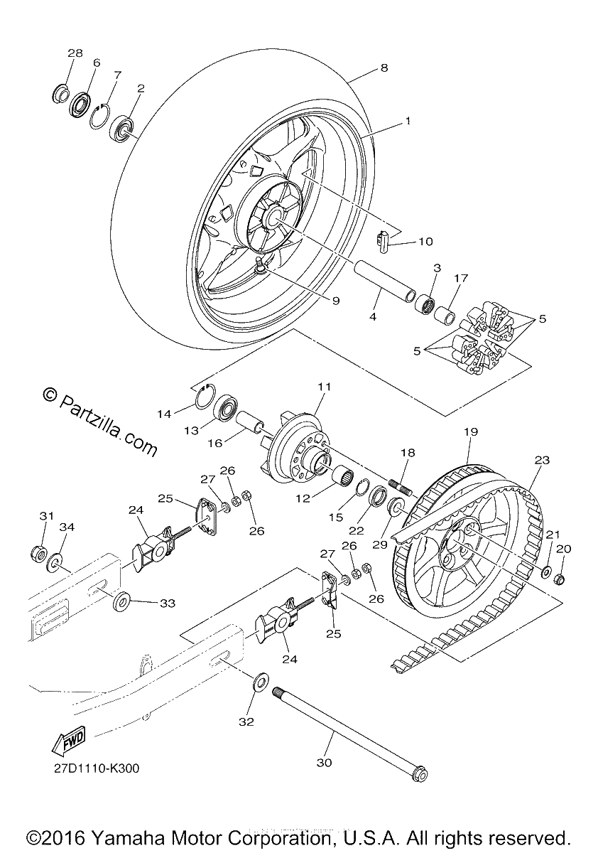 Diagrama de REAR WHEEL