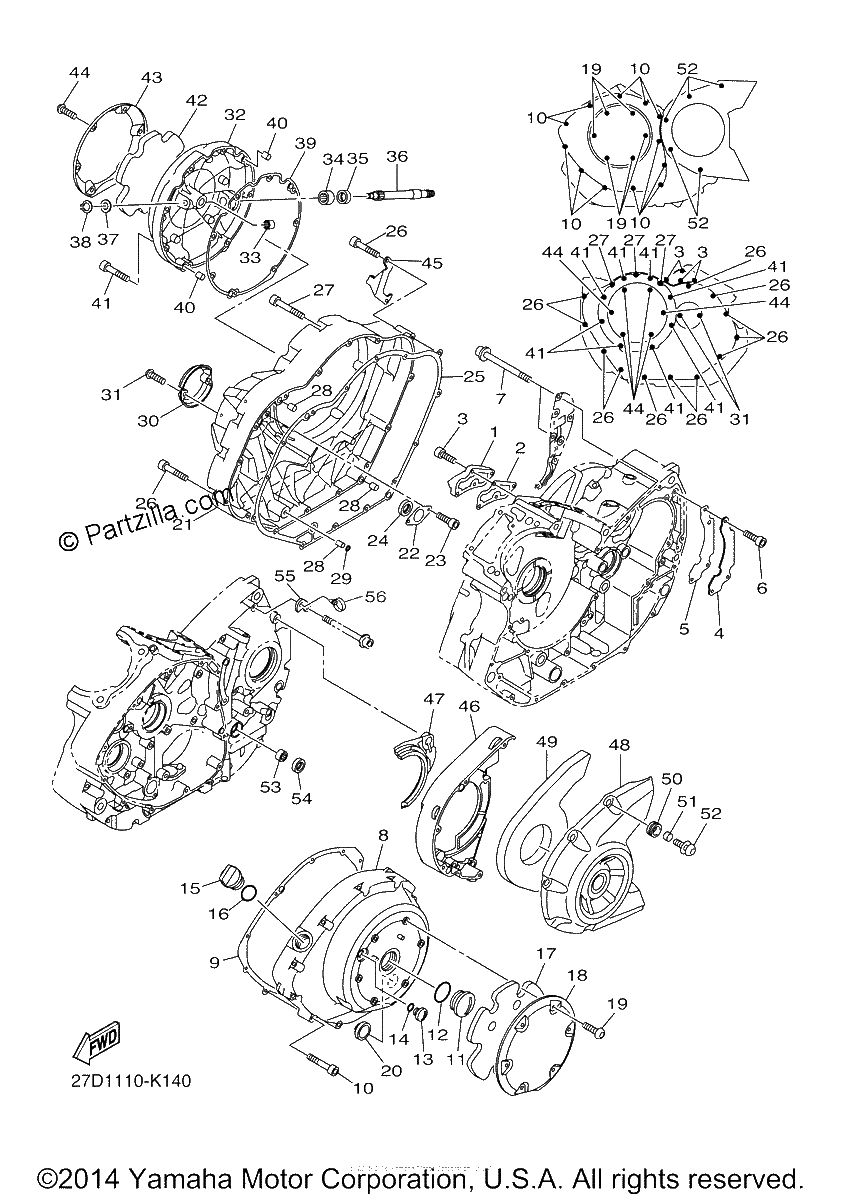 Diagrama de CRANKCASE COVER 1