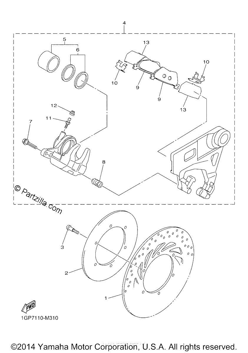 Diagrama de REAR BRAKE CALIPER