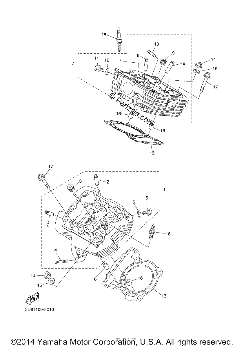 Diagrama de CYLINDER HEAD
