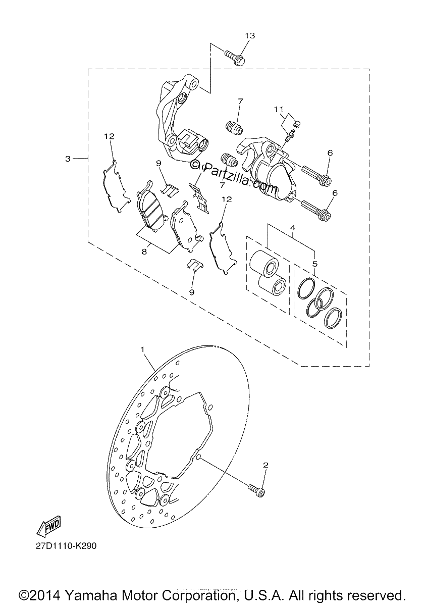 Diagrama de FRONT BRAKE CALIPER