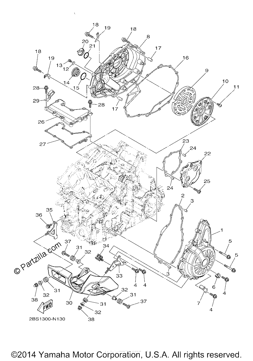 Diagrama de CRANKCASE COVER 1