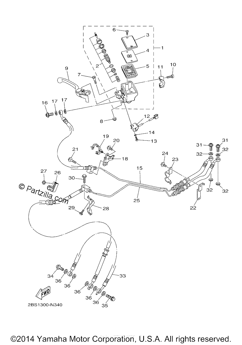 Diagrama de FRONT MASTER CYLINDER
