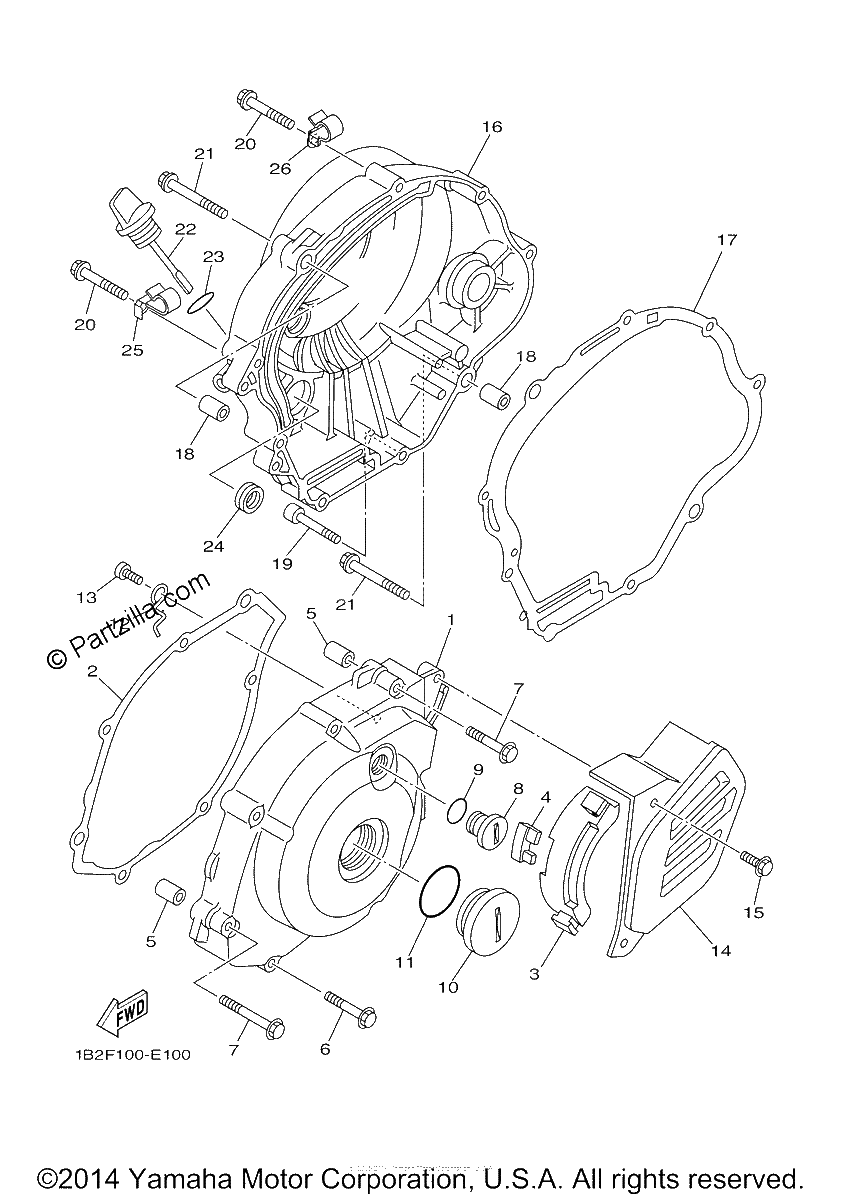 Diagrama de CRANKCASE COVER 1