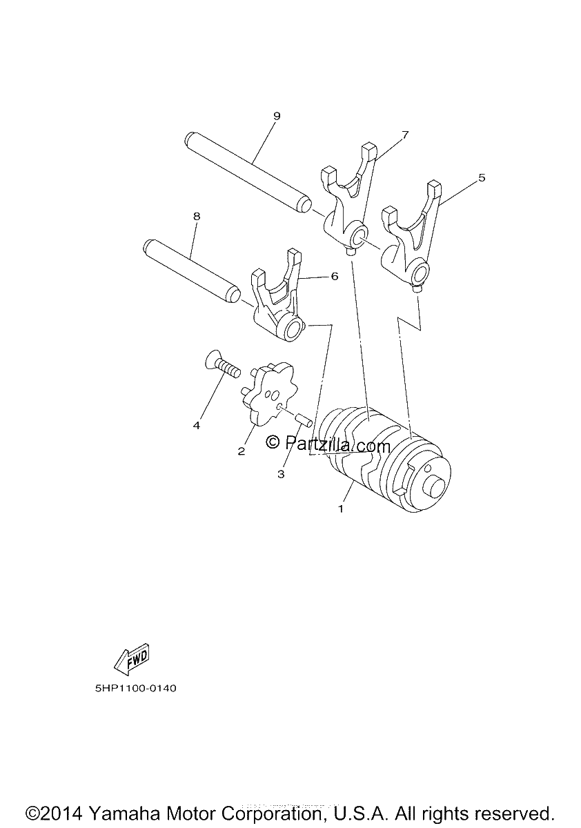 Diagrama de SHIFT CAM FORK
