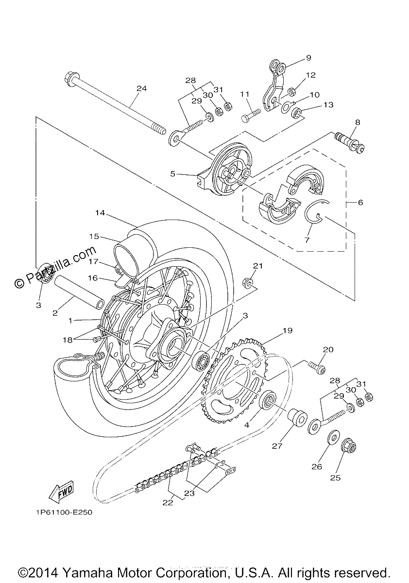 Diagrama de REAR WHEEL