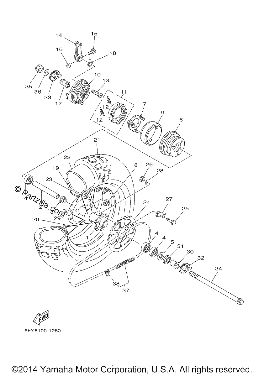 Diagrama de REAR WHEEL