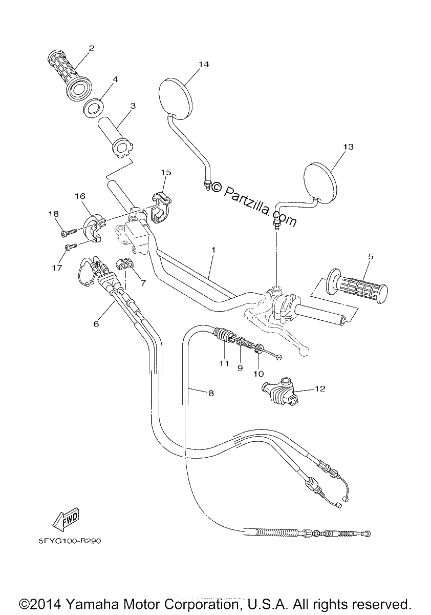 Diagrama de STEERING HANDLE CABLE