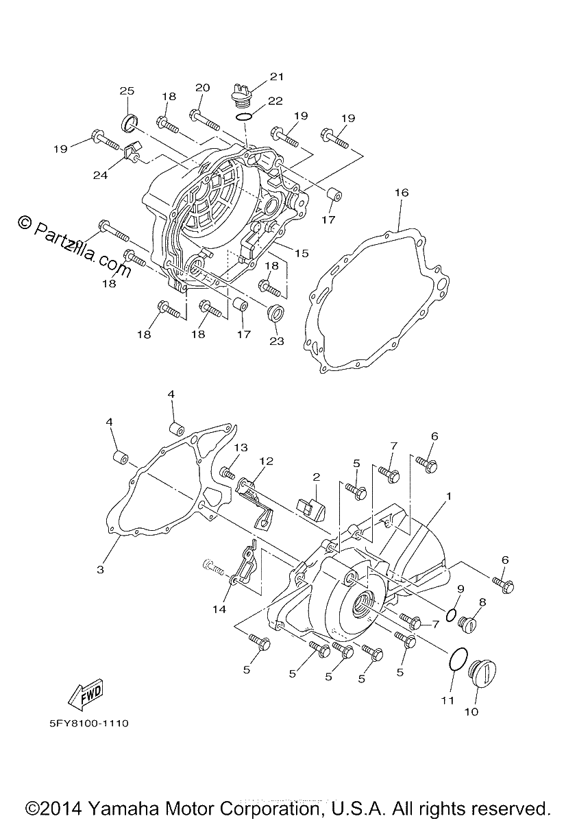 Diagrama de CRANKCASE COVER 1