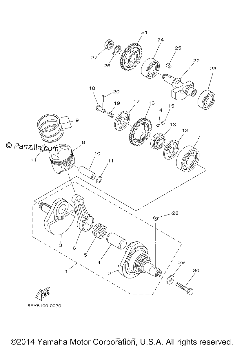 Diagrama de CRANKSHAFT PISTON
